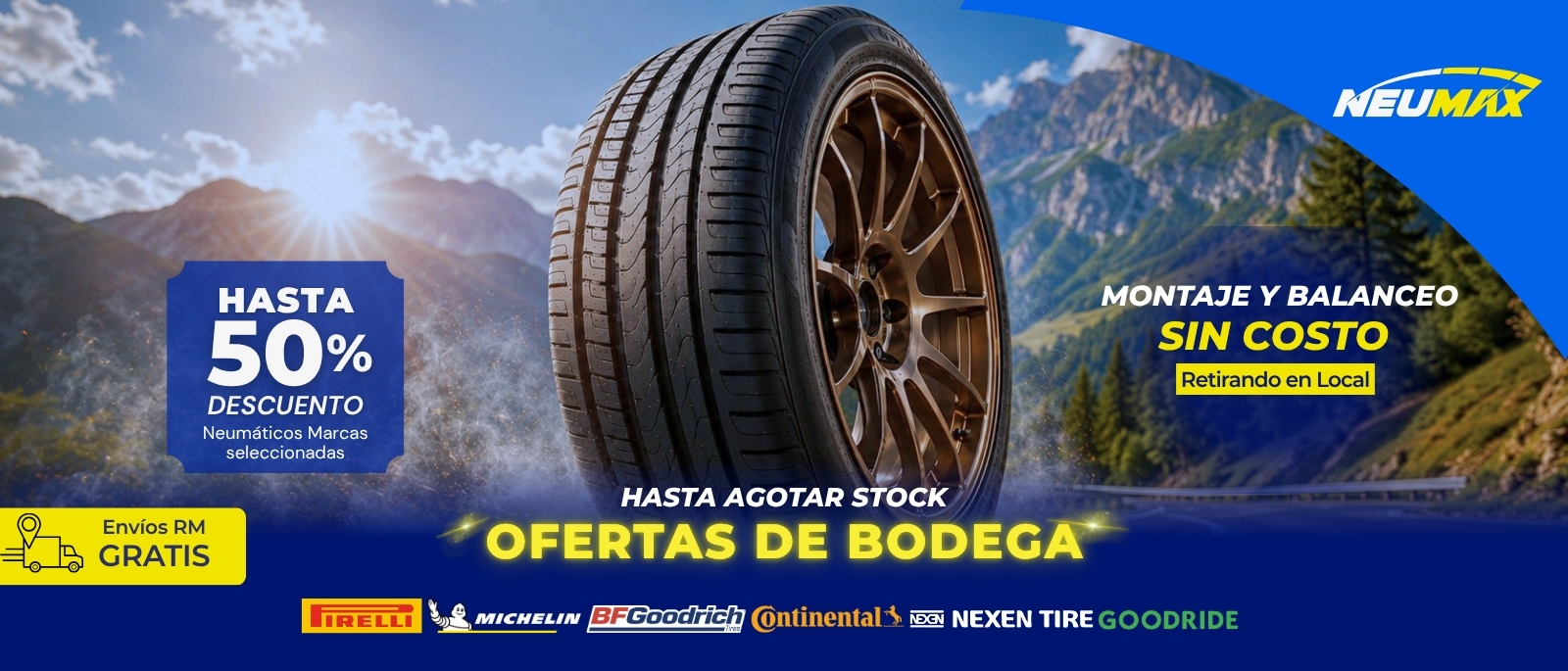 Promoción principal de neumáticos Neumax